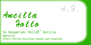 ancilla hollo business card